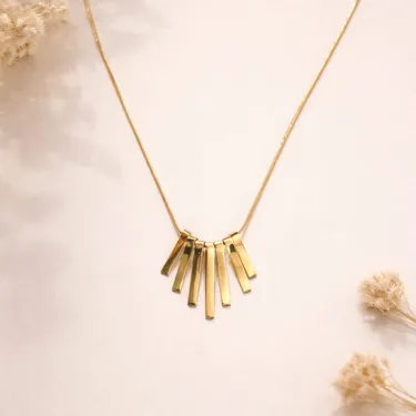 Gold Sunburst Pendant Necklace