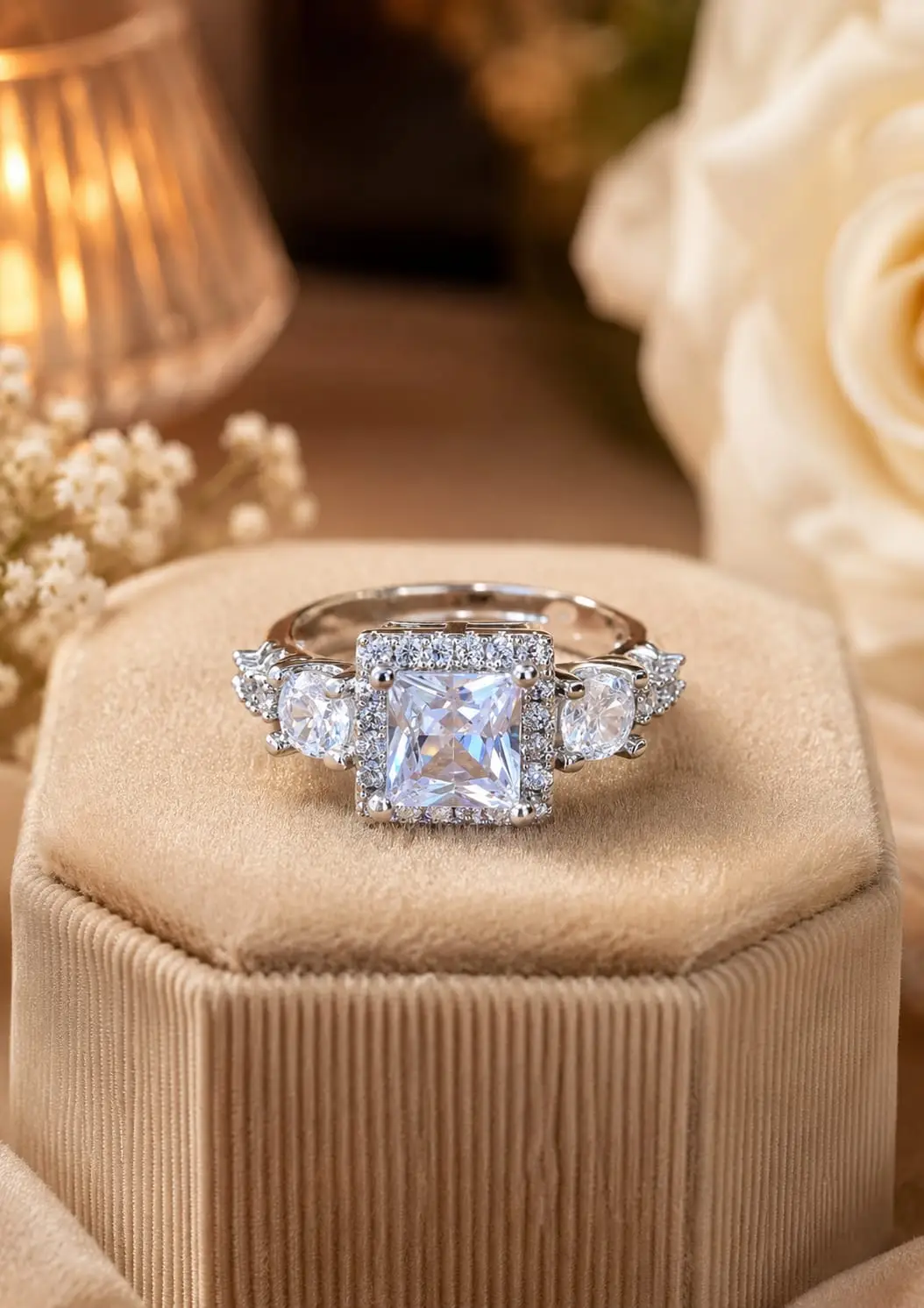 Royal Crystal Adjustable Ring