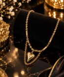 Golden Heart Layered Necklace