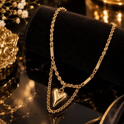 Golden Heart Layered Necklace
